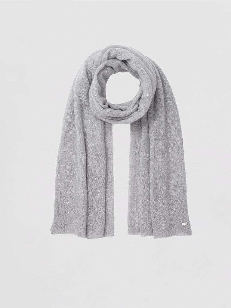 Cashmere Loose Knit Scarf in Light Grey
