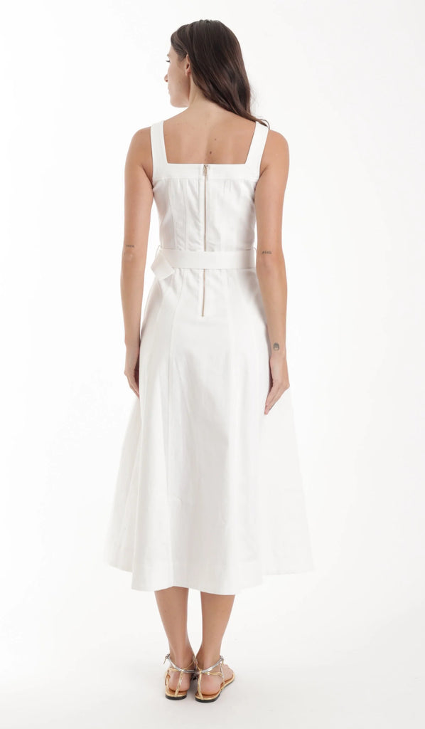 NOA Denim Midi Dress in White