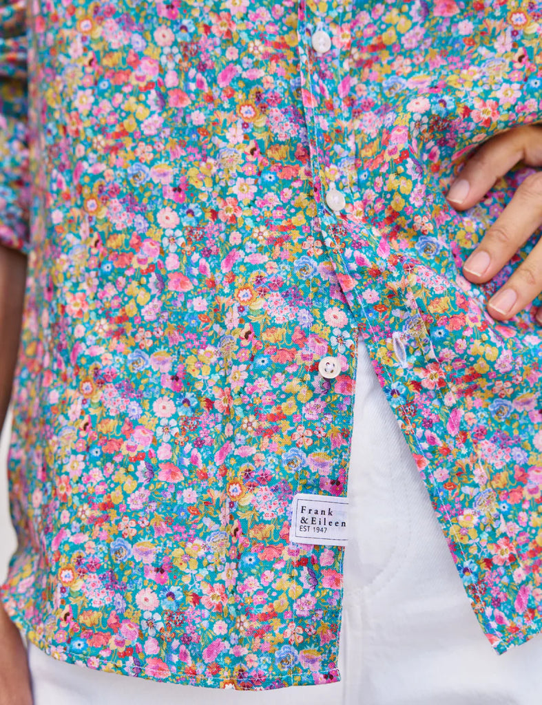 EILEEN Linen Shirt in Multicolor Flowers