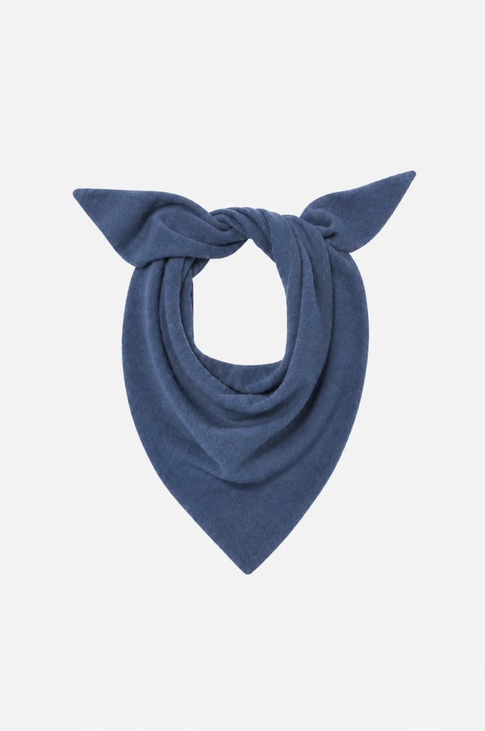 Cashmere Neckerchief with Fringe in Blue Flight