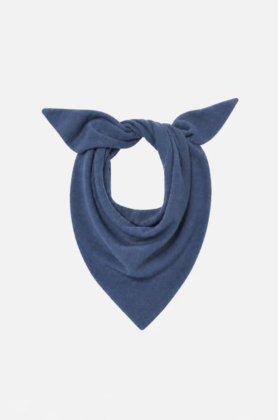 Cashmere Neckerchief with Fringe in Blue Flight