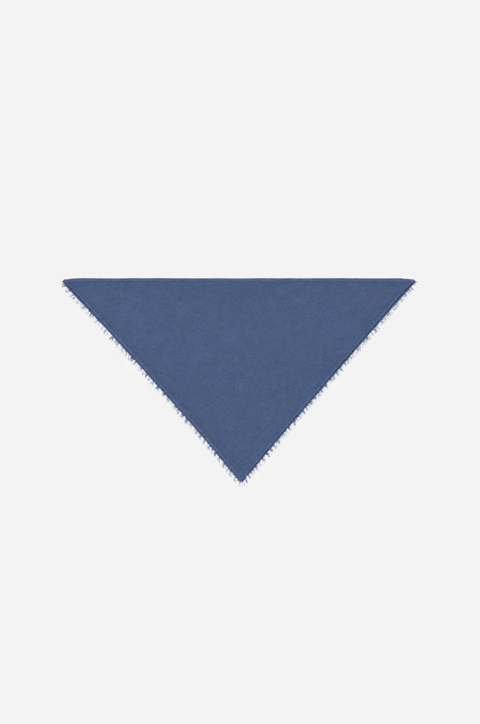 Cashmere Neckerchief with Fringe in Blue Flight
