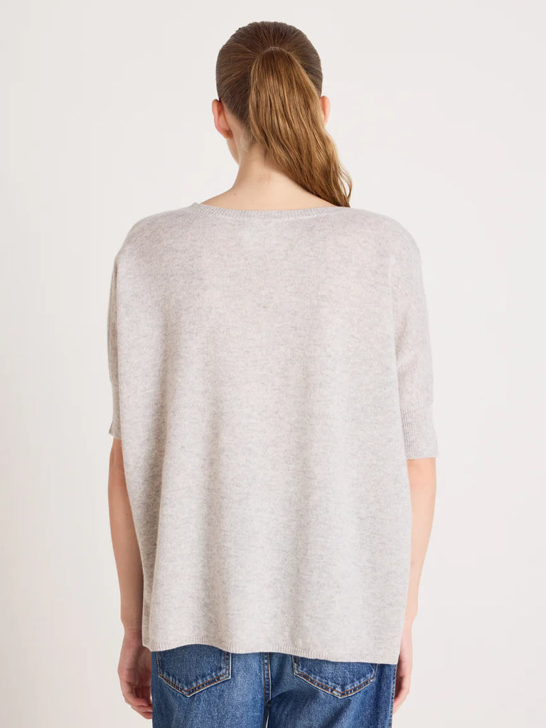 KATE Cashmere S/S Poncho in Lt. Heather Grey