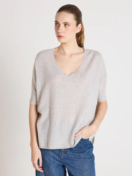 KATE Cashmere S/S Poncho in Lt. Heather Grey