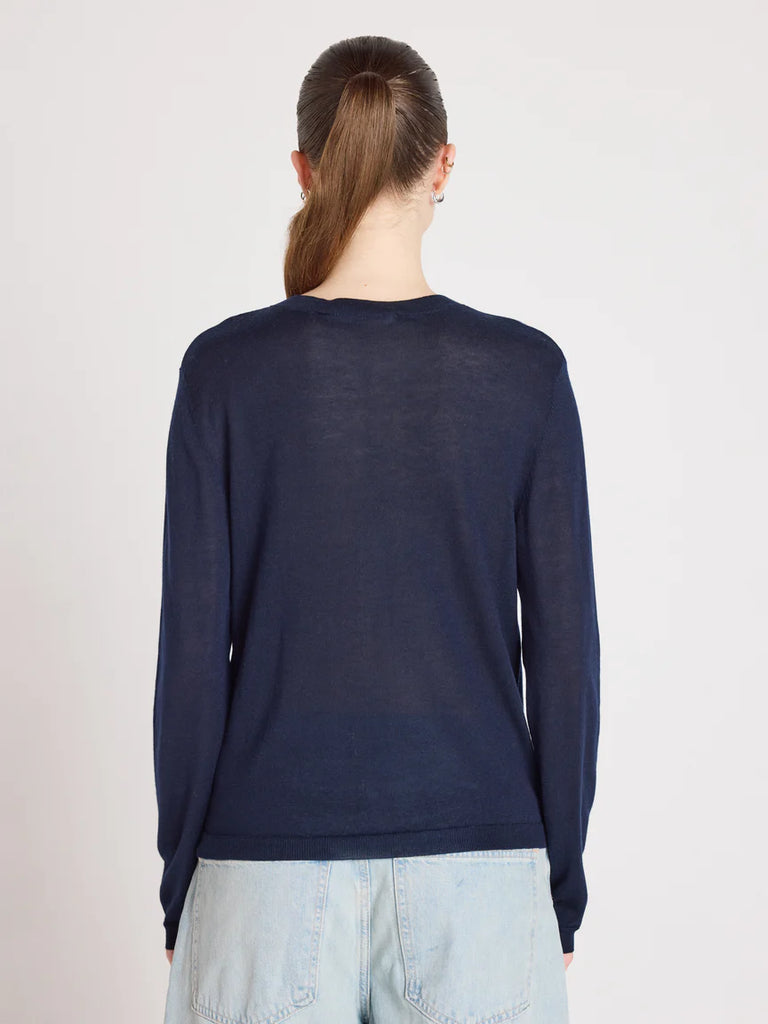 MADDIE Cashmere Blend Cardigan in Navy