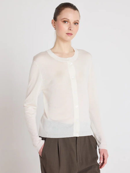 MADDIE Cashmere Blend Cardigan in White