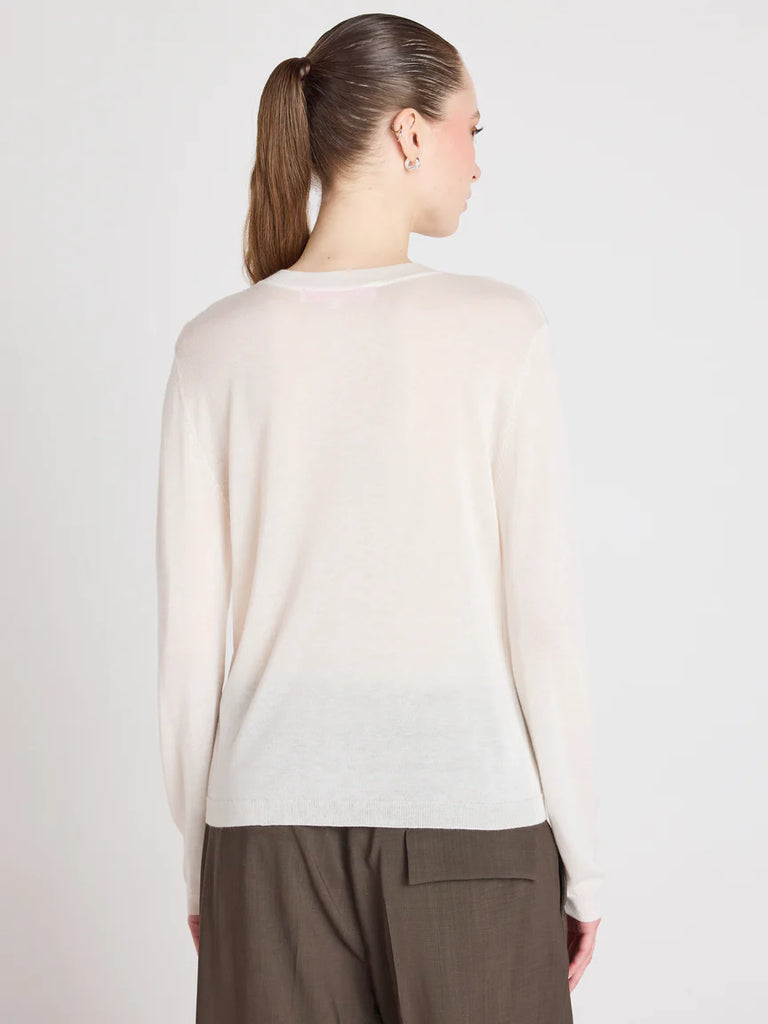 MADDIE Cashmere Blend Cardigan in White