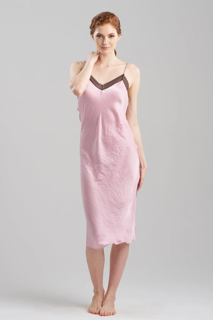 ASHLEY Long Chemise Gown in Rose Quartz