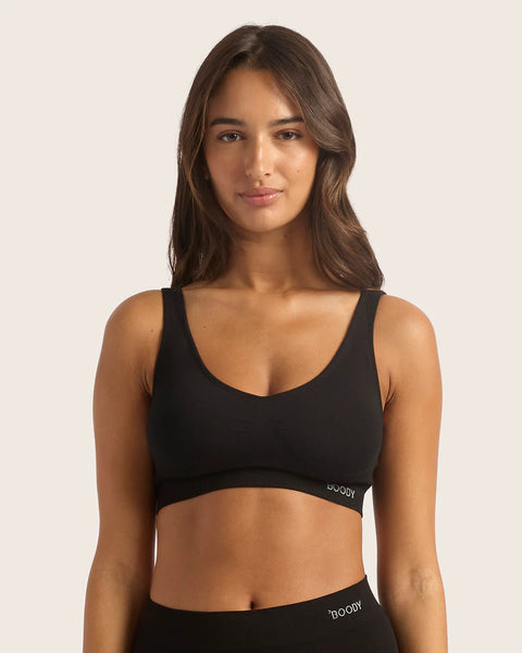 Padded Shaper Crop Bralette in Black