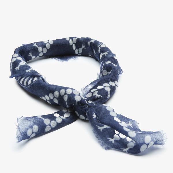 APOLLO Cashmere Bandana in Indigo