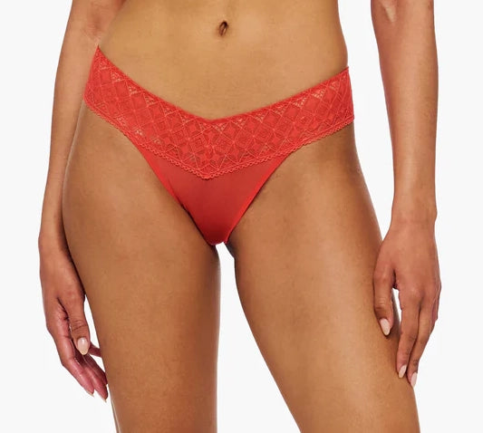 BASILICA Lace & Mesh Thong in Fiamma