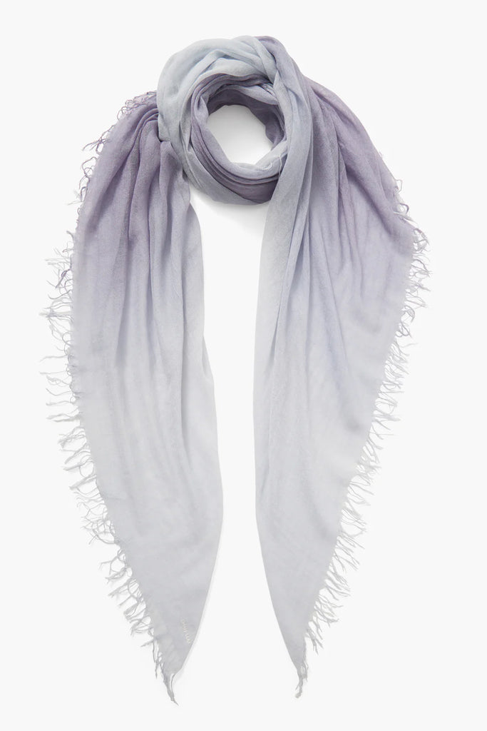 Cashmere & Silk Dip Dye Scarf in Blue Granite