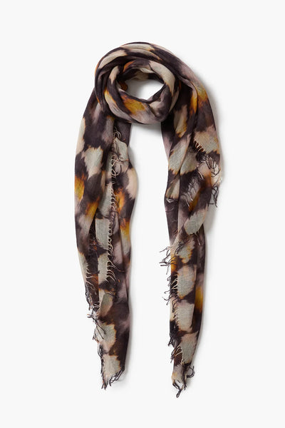 Cashmere & Silk Printed Scarf in Solar