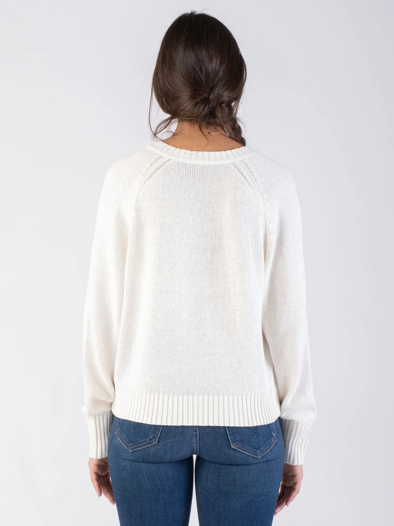 STEFANI Vee Sweater in Ivory