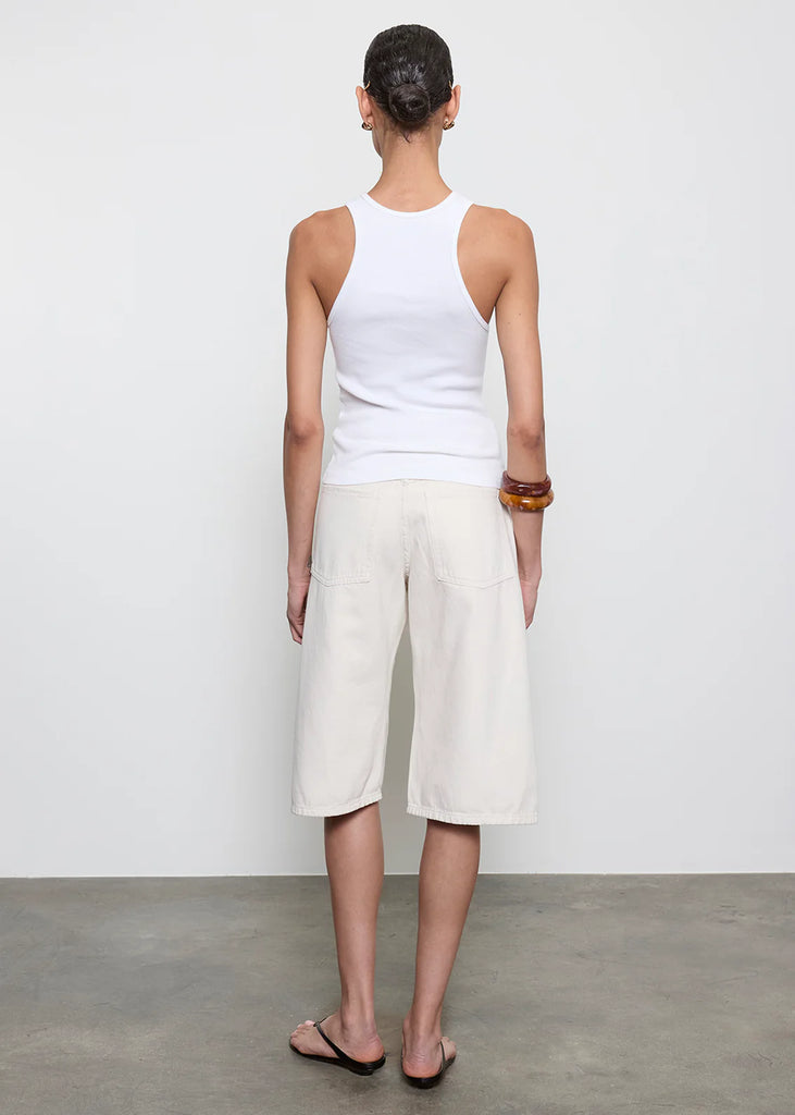 Cotton Rib Boy Tank in White