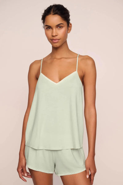 FRIDA Cami & Shorts PJ Set in Mint Cream/Ivory