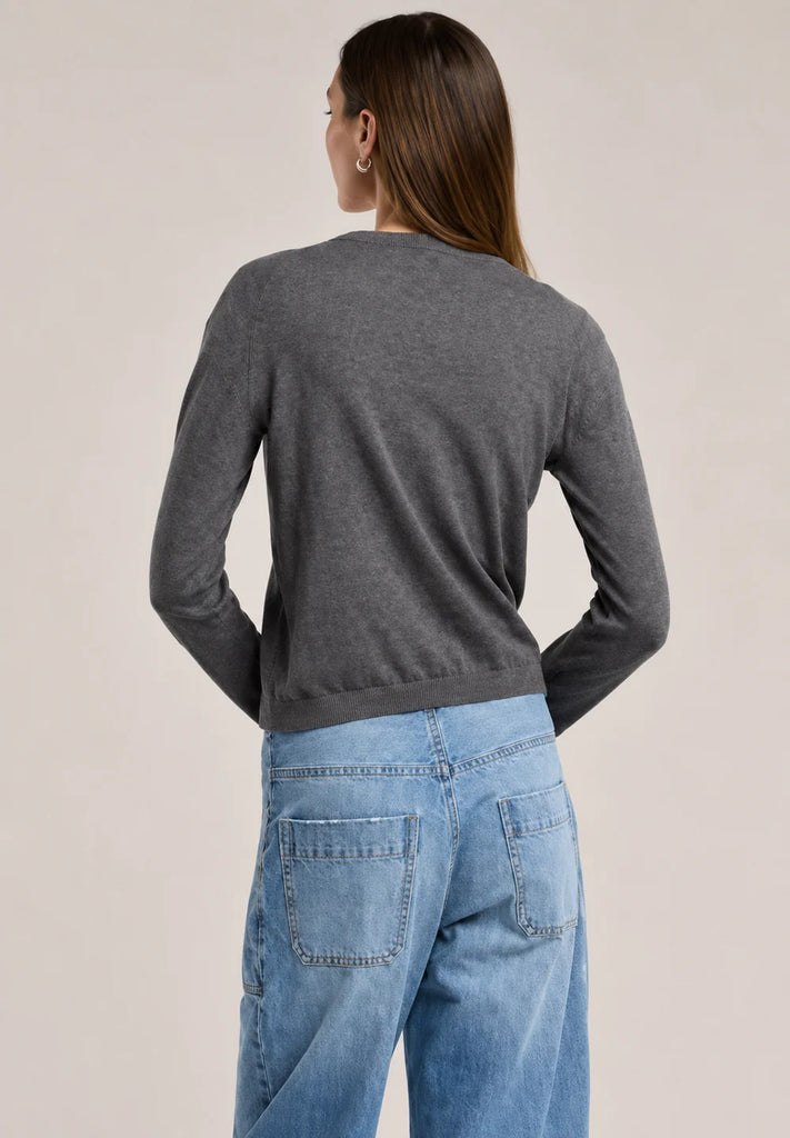 ROXY Cotton/Cashmere Crew Sweater in Medium Heather Grey