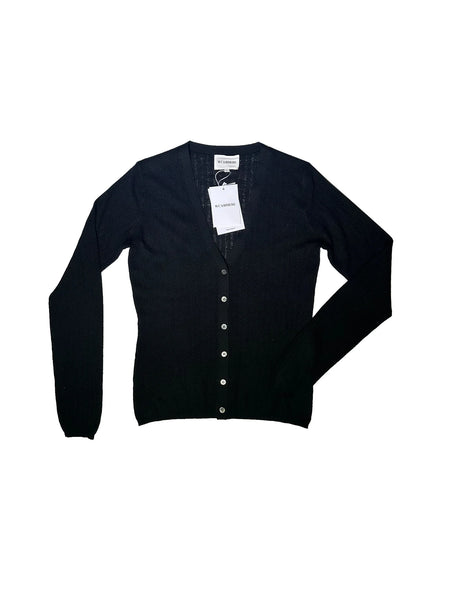DOVER Cashmere Pointelle Cardigan in Black