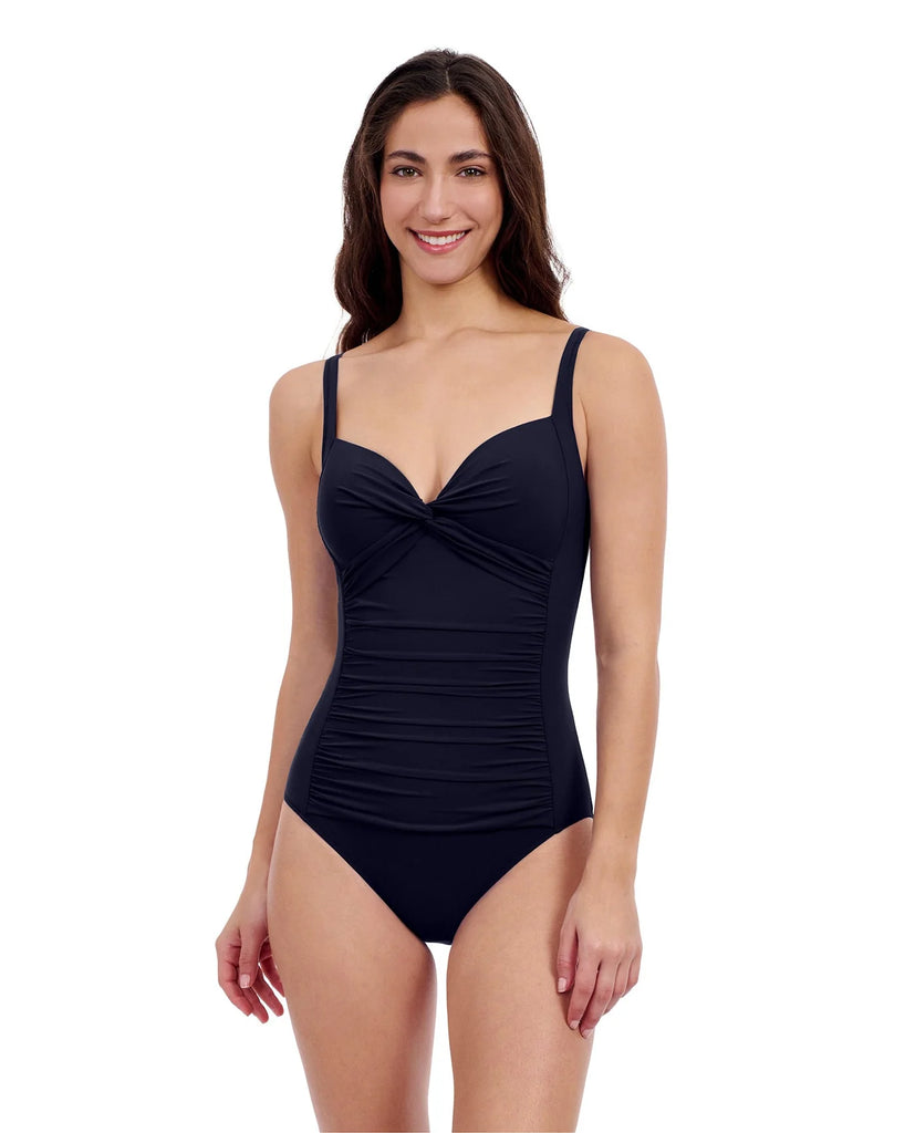 TUTTI FRUTTI Sweetheart Twist One Piece in Black