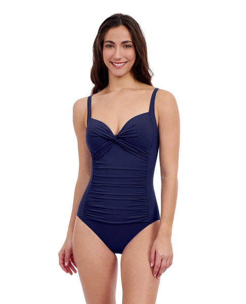 TUTTI FRUTTI Sweetheart Twist One Piece in Navy