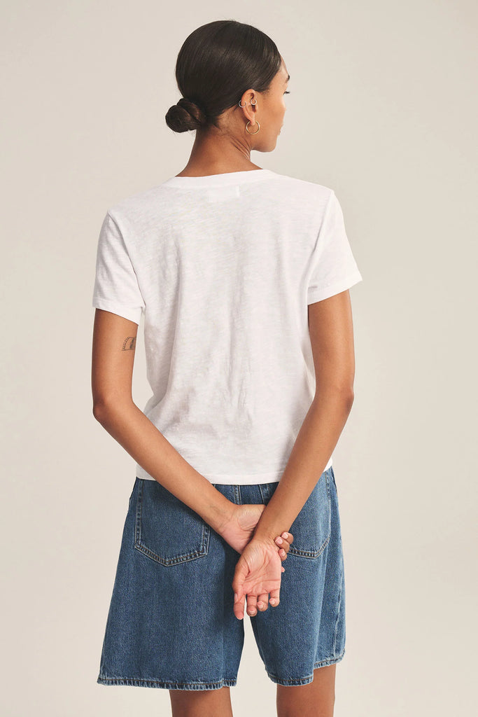 ELISHA Short Sleeve V-Neck Tee in White