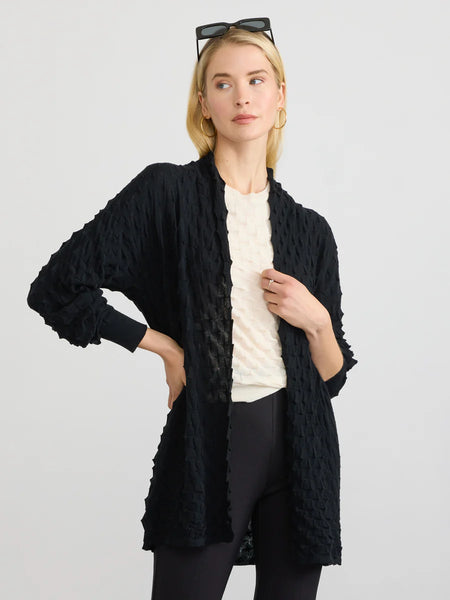 3D OPEN COAT Cardigan in Black