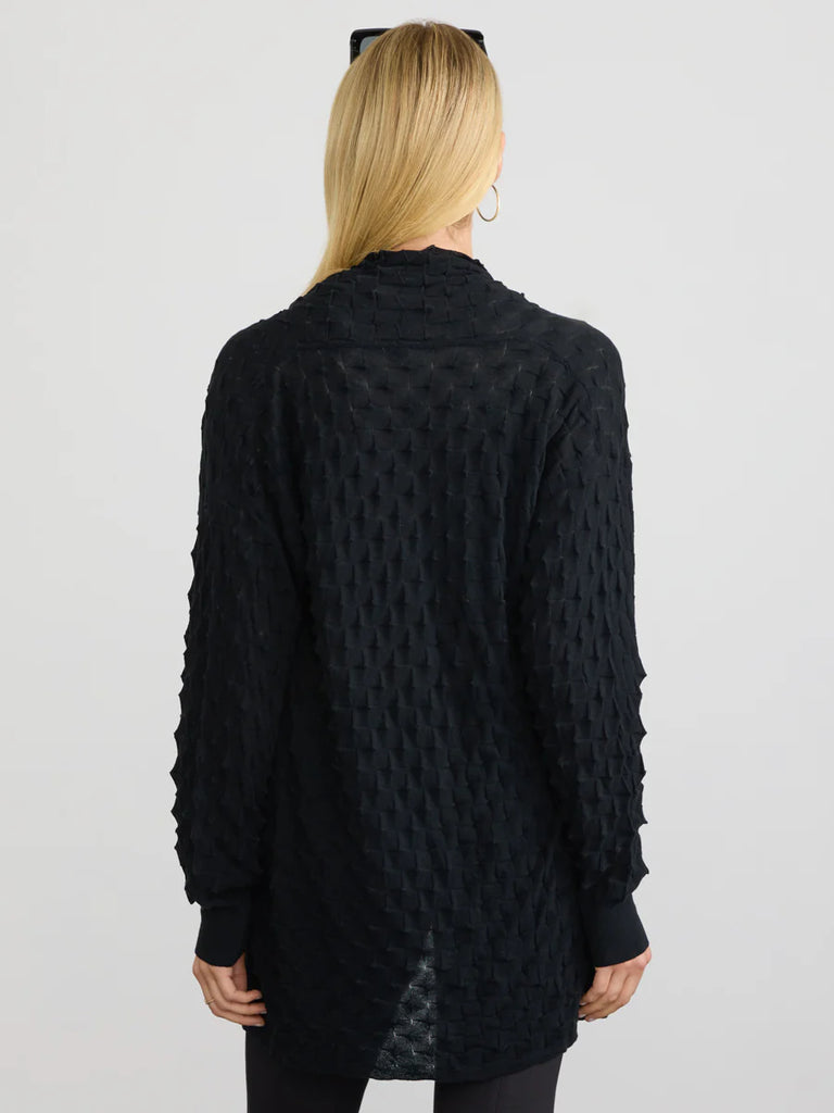 3D OPEN COAT Cardigan in Black