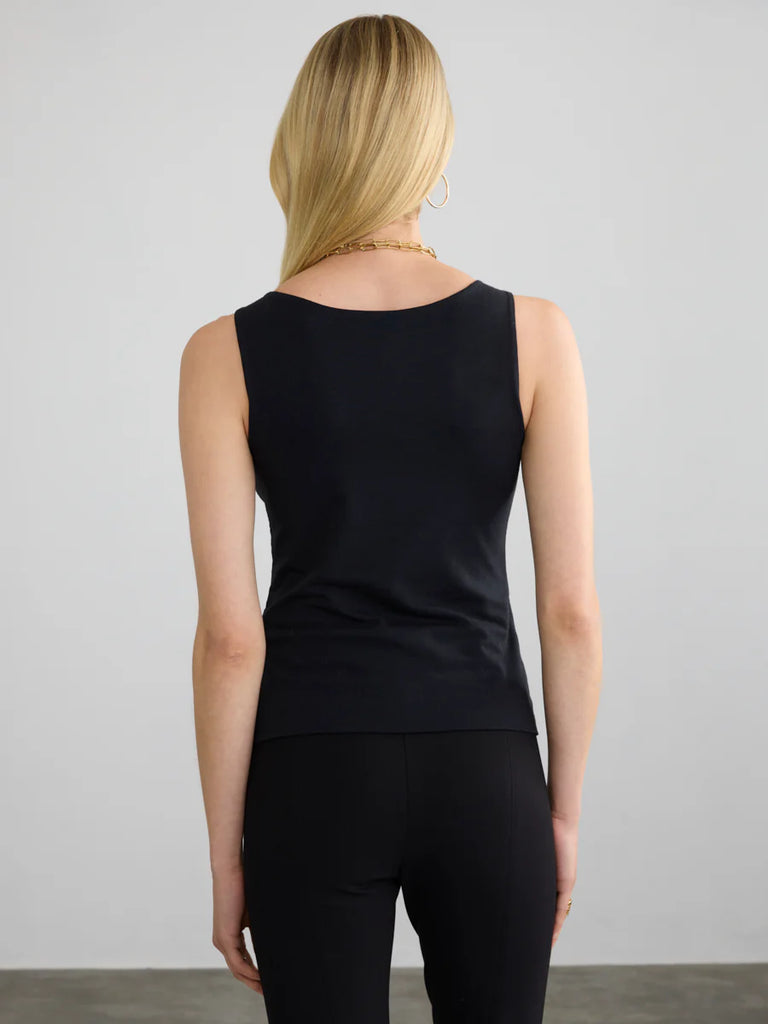 Pima Boat Neck Tank in Black