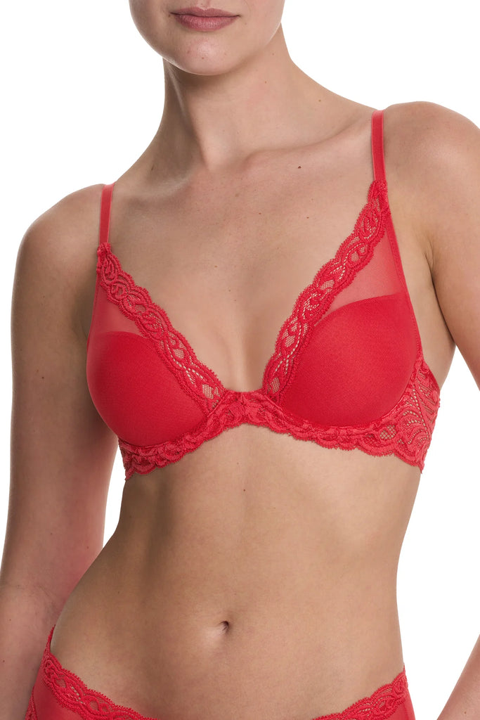 FEATHERS Plunge Bra in Bonfire