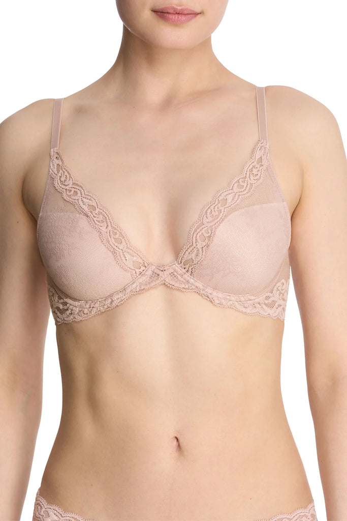 FEATHERS Plunge Bra in Rose Beige