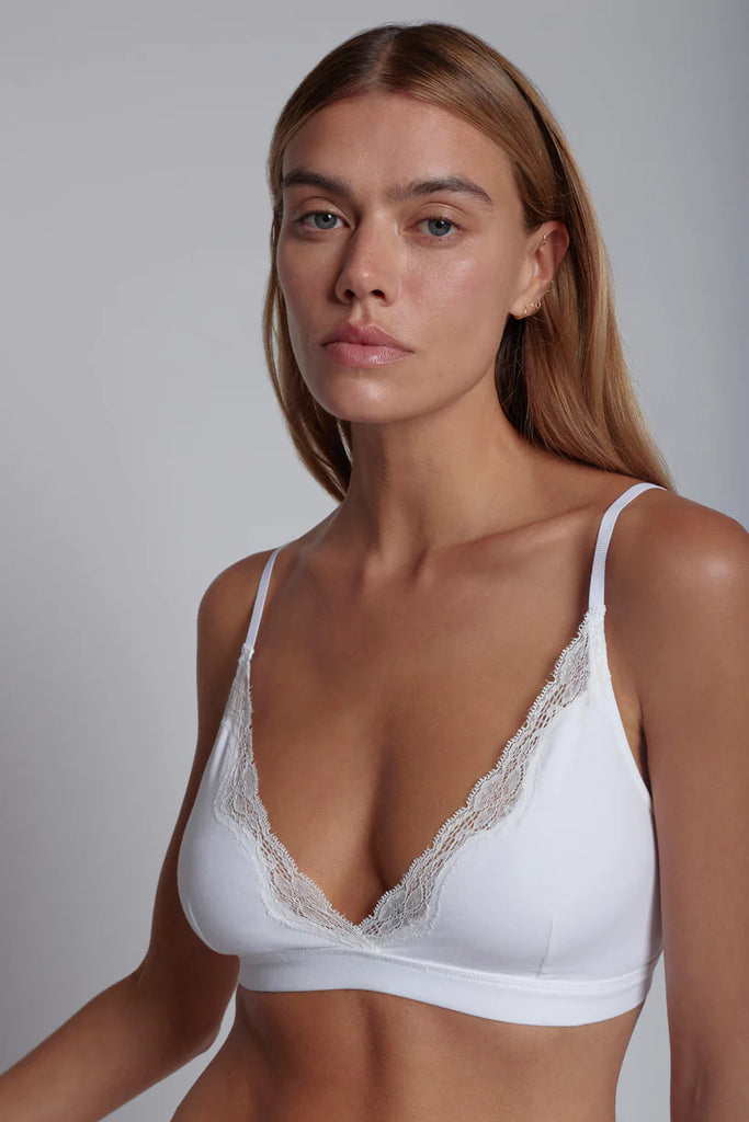 GABI Bralette with Lace in White