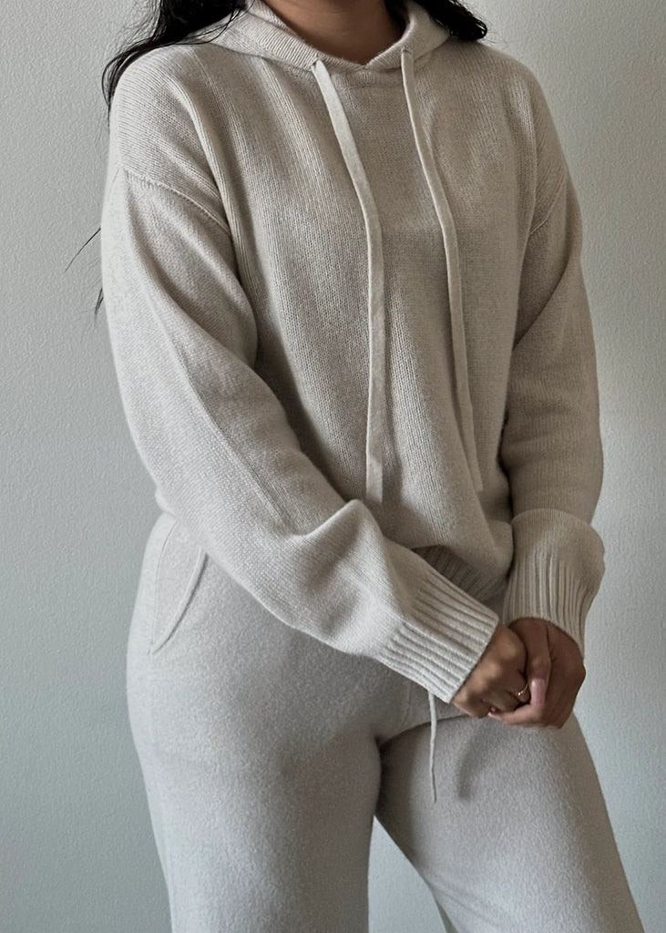 ASTRID Cashmere Hoodie Pullover in Fog