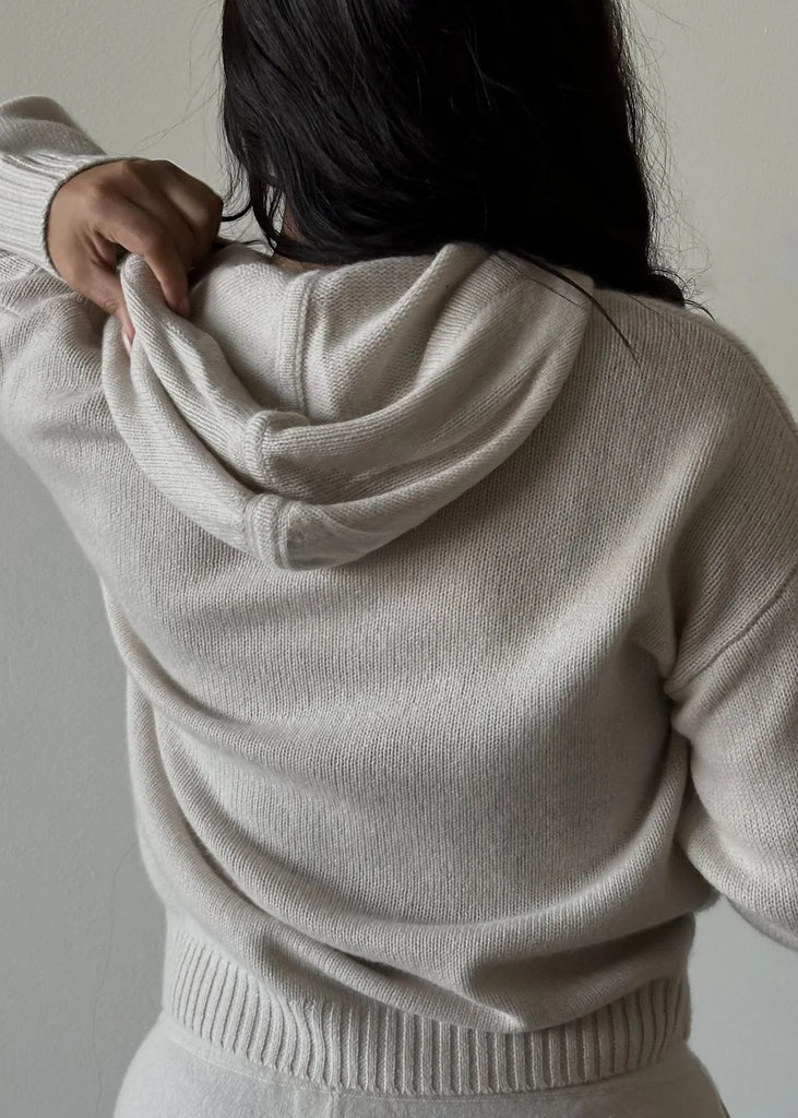 ASTRID Cashmere Hoodie Pullover in Fog