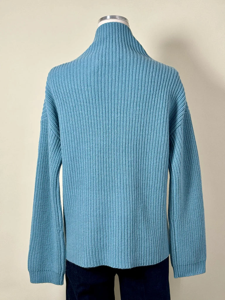 LONA Cashmere/Wool Turtleneck Sweater in Ocean