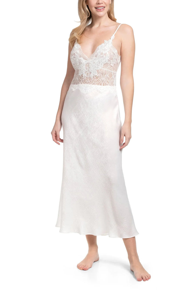 MARRY ME Long Chemise Gown in Ivory