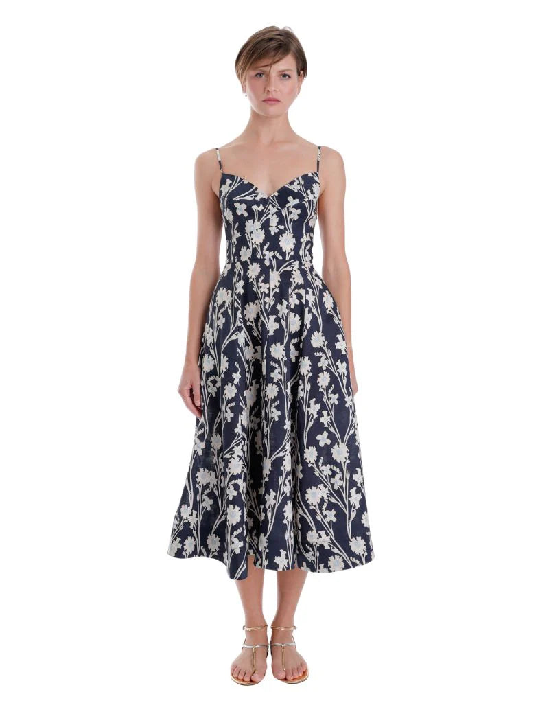 WINONA Midi Dress in Navy Floral