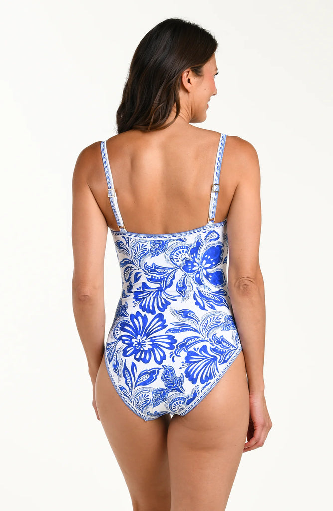 BOTANICAL BROCADE One Piece in Lapis