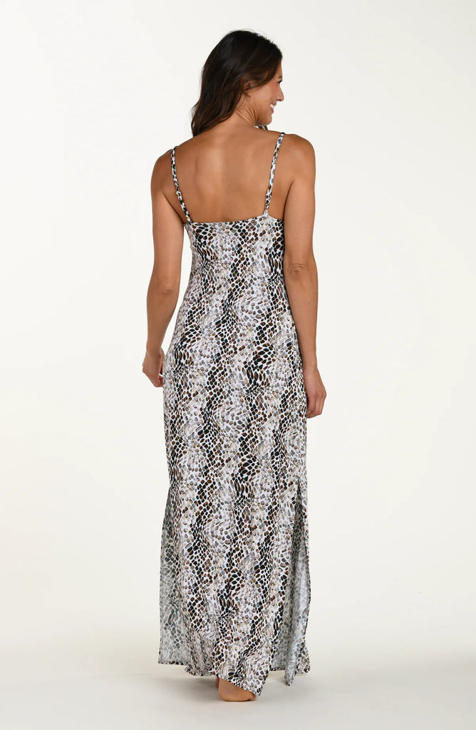 WILD WHISPERS Maxi Tank Dress in Taupe