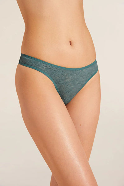 SOFT STRETCH Lace Thong in Agave