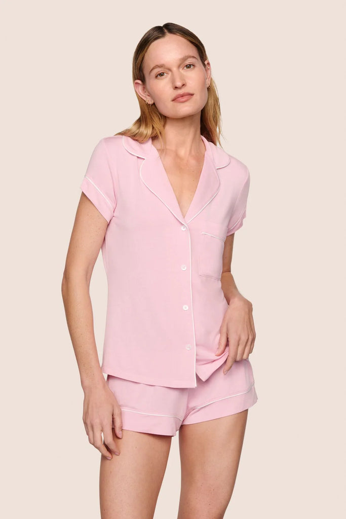 GISELE Short PJ Set in Pink Nectar/Ivory