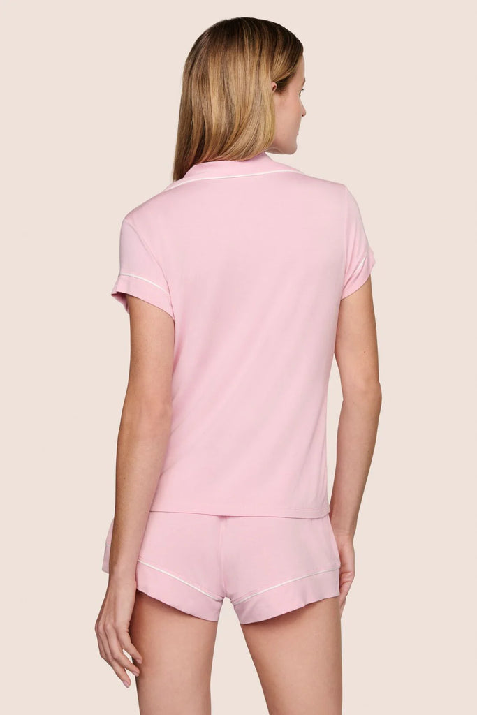 GISELE Short PJ Set in Pink Nectar/Ivory