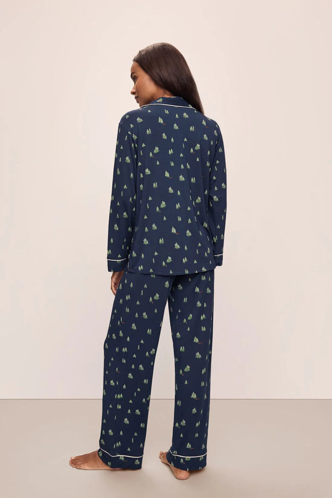 GISELE Long PJ Set in Woodland Pine Navy