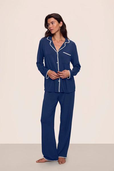 FRIDA Long PJ Set in Navy/Ivory
