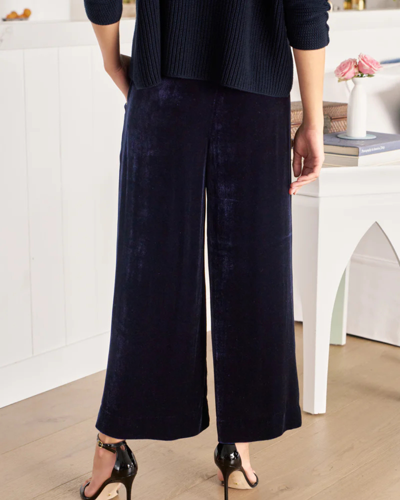 MAISIE Velvet Pants in Navy