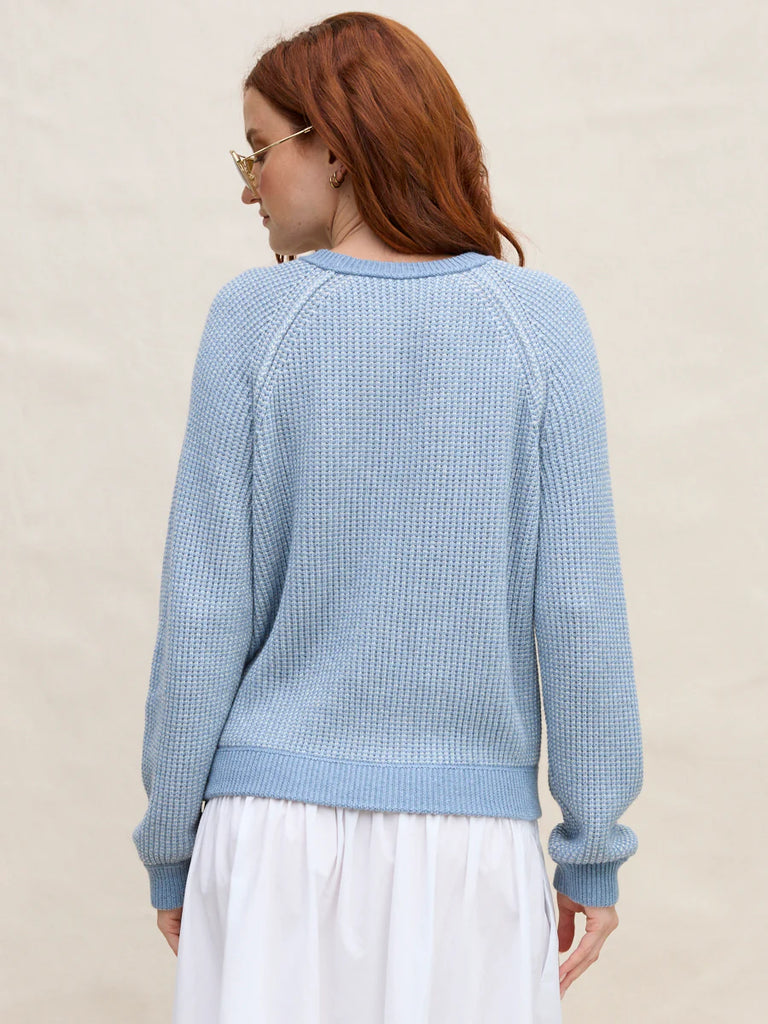 Cotton/Cashmere Thermal Sweatshirt in Denim