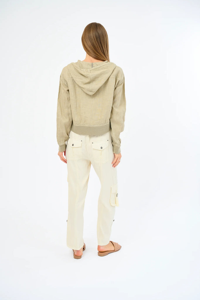 NORI Linen Hooded Jacket in Clay