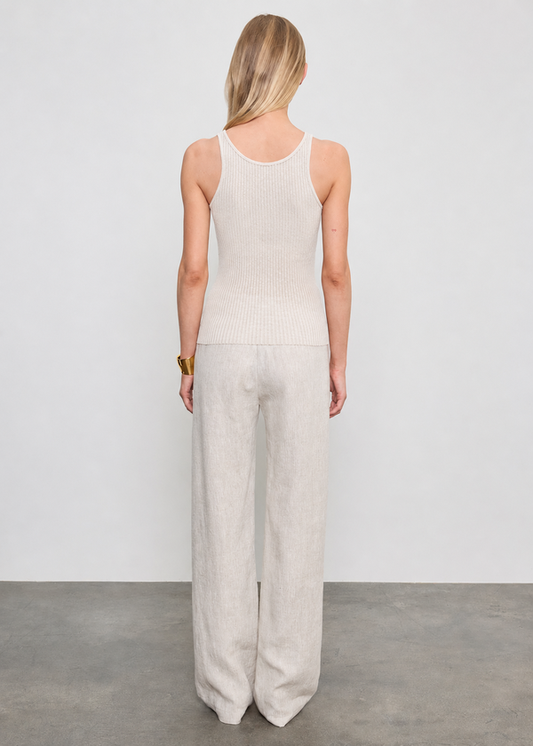 Military Rib Slim Tank in Flax