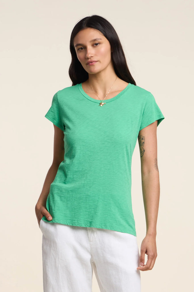 ODELIA Slub Short Sleeve Crew Tee in Shamrock