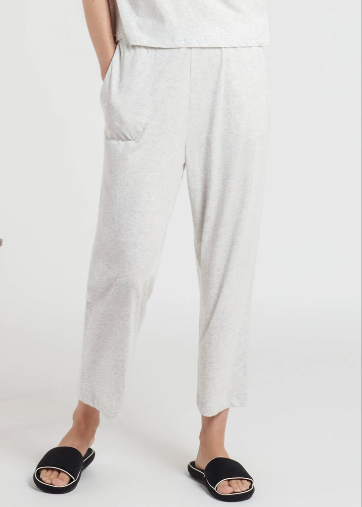 CARLYN Crop Pants in Light Heather Grey