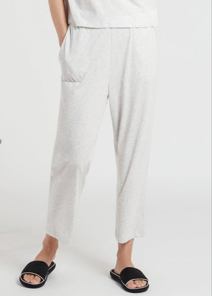 CARLYN Crop Pants in Light Heather Grey